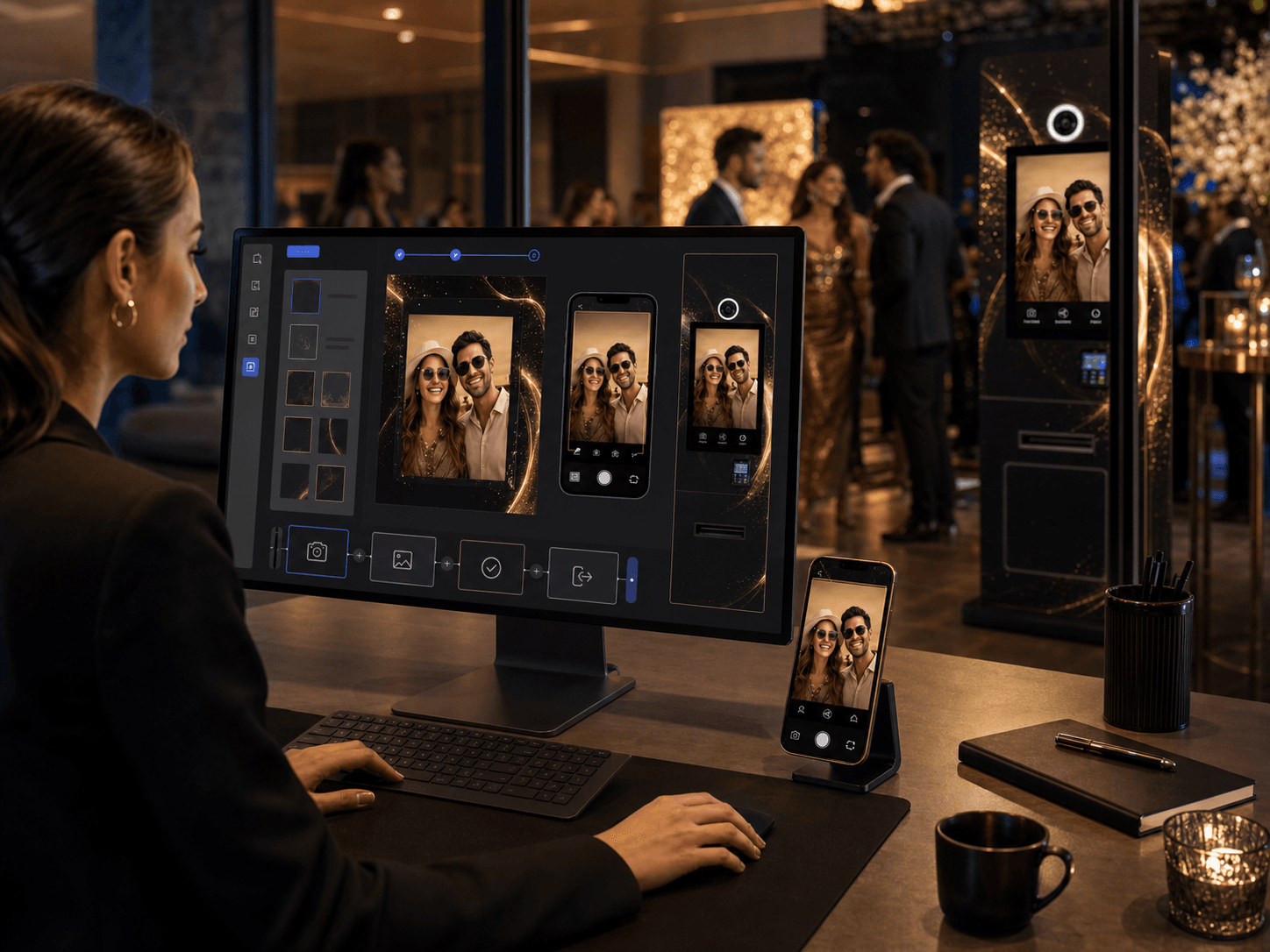 A campaign manager building a branded ZoomSelfie experience for mobile and kiosk