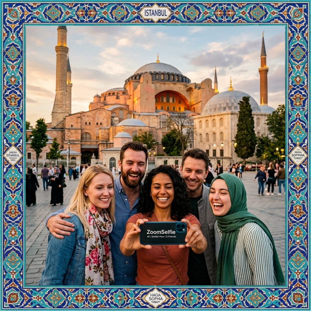 Friends inside a personalized Istanbul photo experience