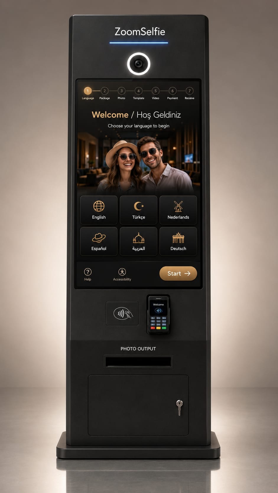 Black ZoomSelfie full-body kiosk