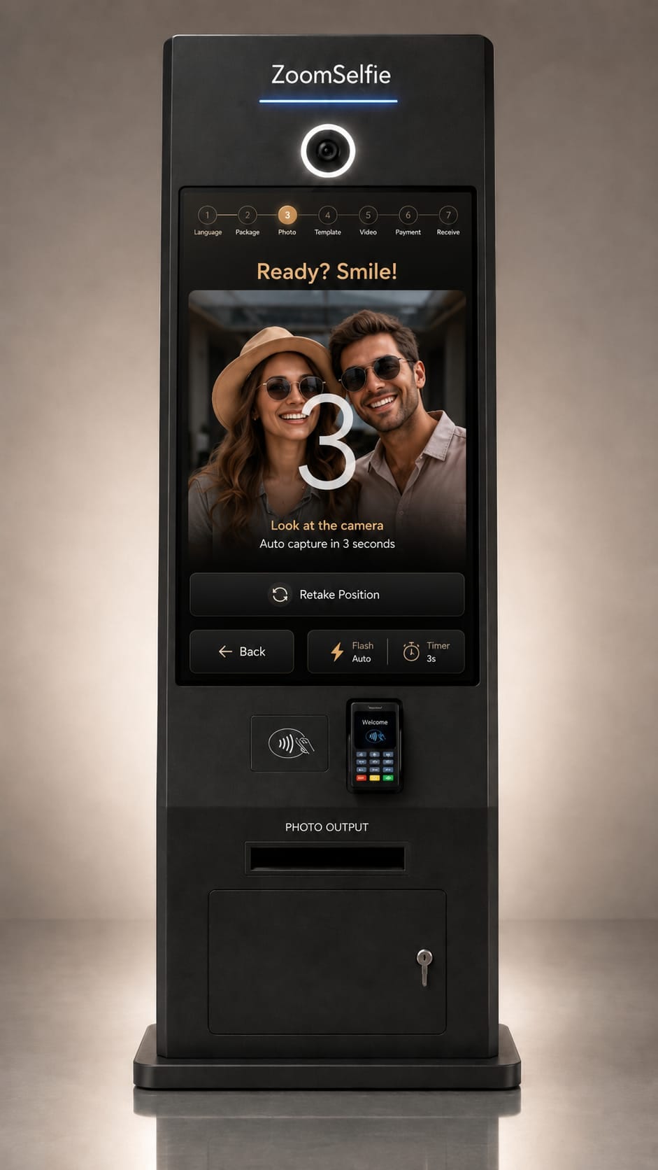 ZoomSelfie kiosk capture countdown screen