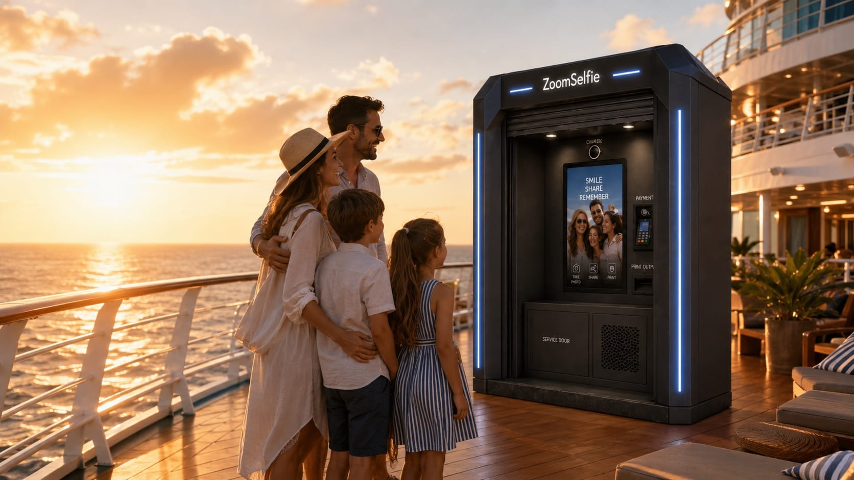 Passengers creating a memory during a sea journey