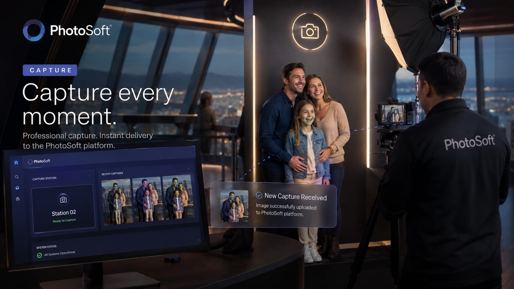 PhotoSoft coordinating a professional photo capture station