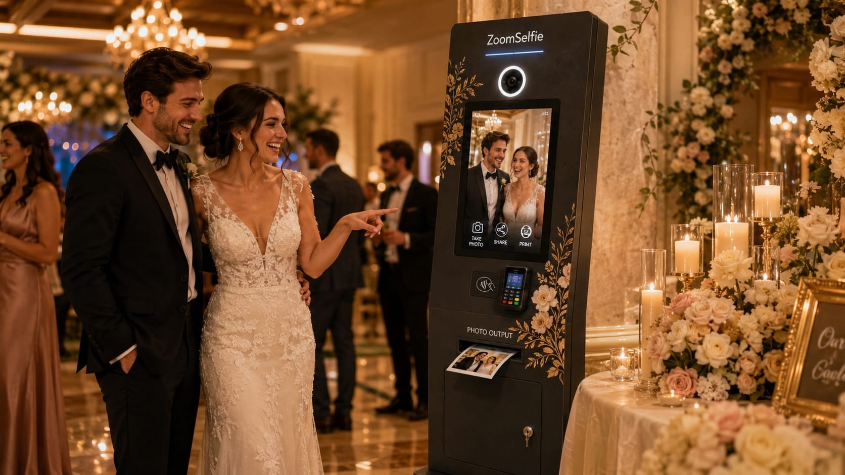 Guests creating personalized content at a special event
